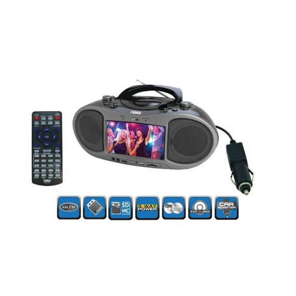 NIB Naxa 7" Bluetooth DVD Player/Boombox Combo TFT/LED Display (NDL-256) - Picture 5 of 6
